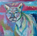 Wildkatze  Oel/Lw. 40x40cm 2010
  <br/>verk